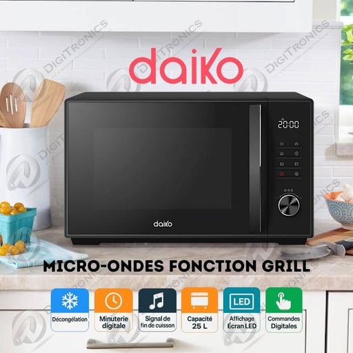 Micro-ondes grill 25L avec affichage LED et commandes digitales, FMO-2553BEDK thumbnail 1