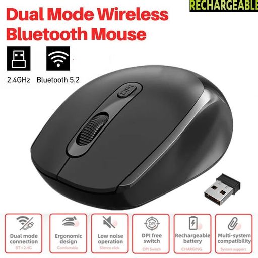 Cik Souris Ergonomique Sans Fil W380 Usb 2.4g Rechargeable Bluetooth 4 Boutons thumbnail 4