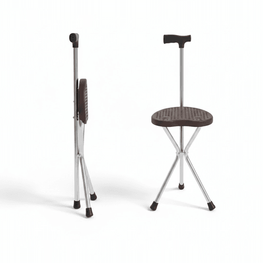 Siege Canne Pliant– Canne De Marche 2 En 1 Avec Assise Intégrée – Couleur Aléatoire thumbnail 1