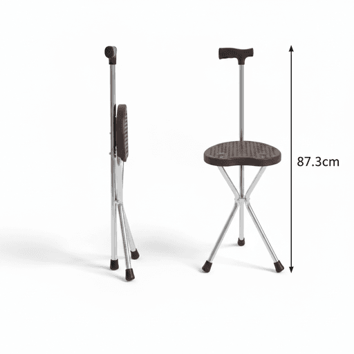 Siege Canne Pliant– Canne De Marche 2 En 1 Avec Assise Intégrée – Couleur Aléatoire thumbnail 2