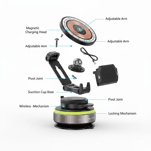 Support Voiture Magnétique Avec Charge Sans Fil 20w – Velano Vr-10 thumbnail 2