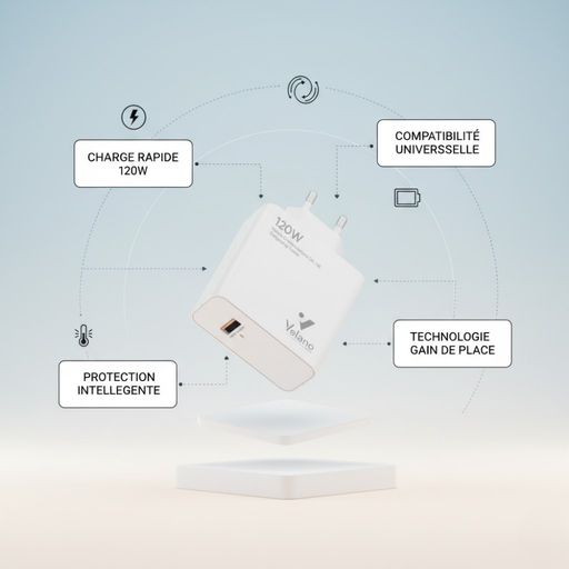 Chargeur Usb Vers Type-c 120w – Velano Vt-11 thumbnail 3