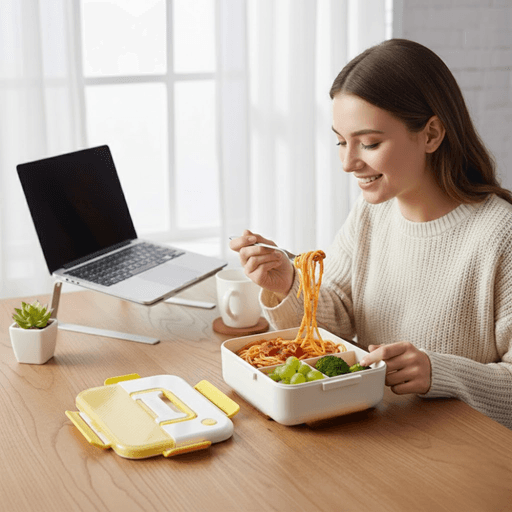 Lunch Box Polyvalente Jaune – Boite Compartimentée – Couleur Aléatoire thumbnail 4