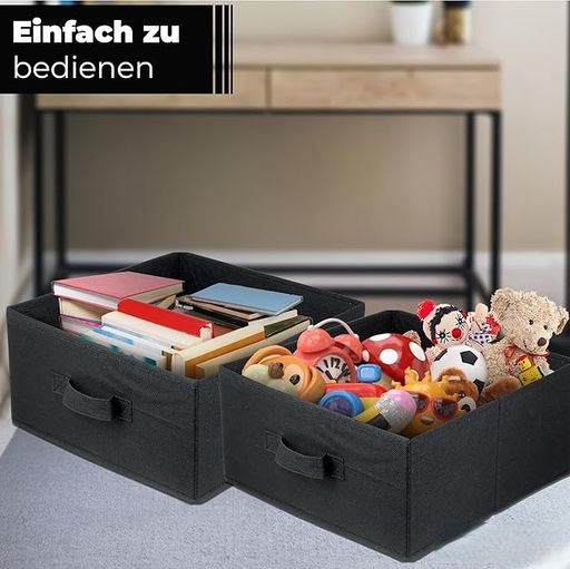 Lot De 4 Boîtes De Rangement En Tissu Pliables – 31 × 31 × 15 Cm thumbnail 2
