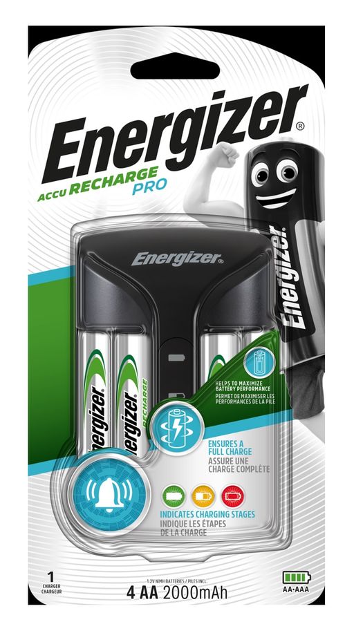 Chargeur De Batteries Aa Et Aaa Accu Recharge Pro + 4 Piles Aa 2000mah Avec Indicateur Led thumbnail 1