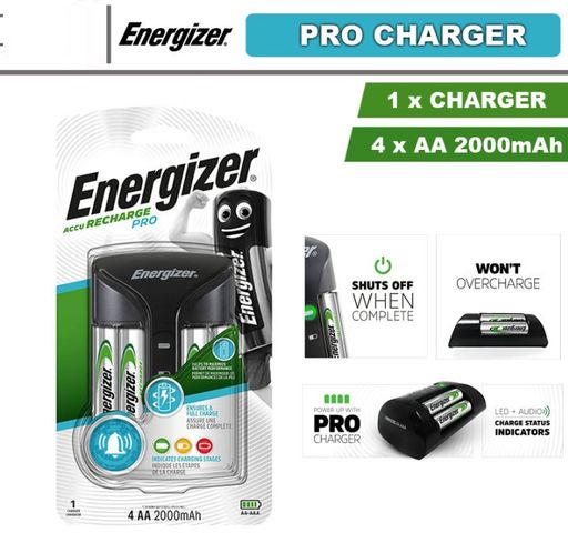 Chargeur De Batteries Aa Et Aaa Accu Recharge Pro + 4 Piles Aa 2000mah Avec Indicateur Led thumbnail 5