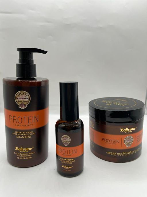 Pack Soin Cheveux Protéine – Shampoing 300ml + Masque 250ml + Sérum 50ml thumbnail 1