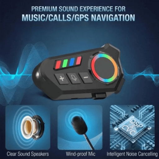 Casque De Moto Bluetooth Avec Intercom thumbnail 2