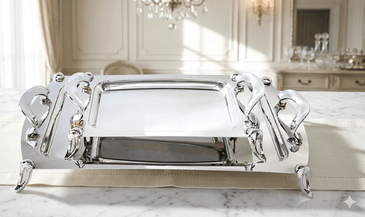 Plateaux Anses Argentees A Pied Gm 47cm thumbnail 2