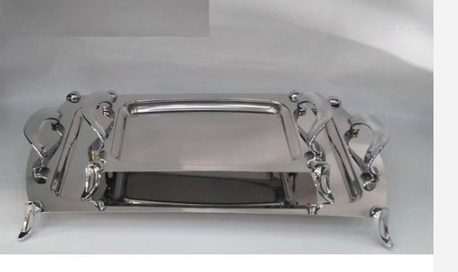 Plateaux Anses Argentees A Pied Gm 47cm thumbnail 3