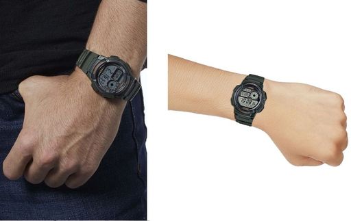 Montre Homme Bracelet En Resine Numerique Carré 5 Alarmes Longue Autonomie Etanche-ae-1000w-3avdf thumbnail 4