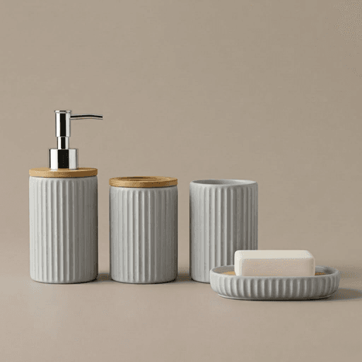 Ensemble D’accessoires De Salle De Bain – 4 Pièces thumbnail 3