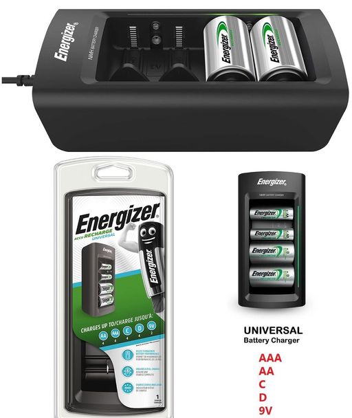 Chargeur Rechargeable Universel Energizer Pour Piles C Cell, D Cell, Aa, Aaa Et 9v thumbnail 1