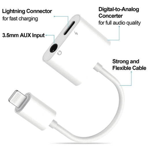 Adaptateur 2 En 1 Iphone – Lightning Vers Prise Jack 3.5mm + Chargeur Simultané thumbnail 2