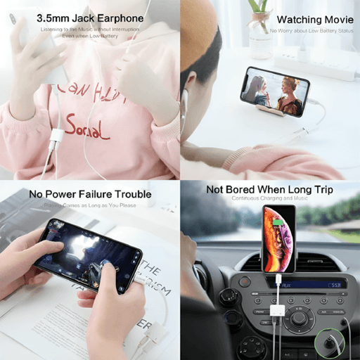 Adaptateur 2 En 1 Iphone – Lightning Vers Prise Jack 3.5mm + Chargeur Simultané thumbnail 4