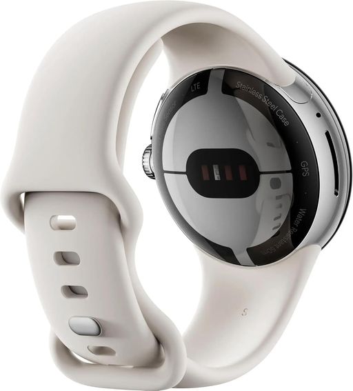 Montre Google Pixel Watch Fitbit (wi-fi Uniquement )41mm Cadran En Acier Inoxydable Argenté Avec Bracelet Actif Couleur Craie thumbnail 3