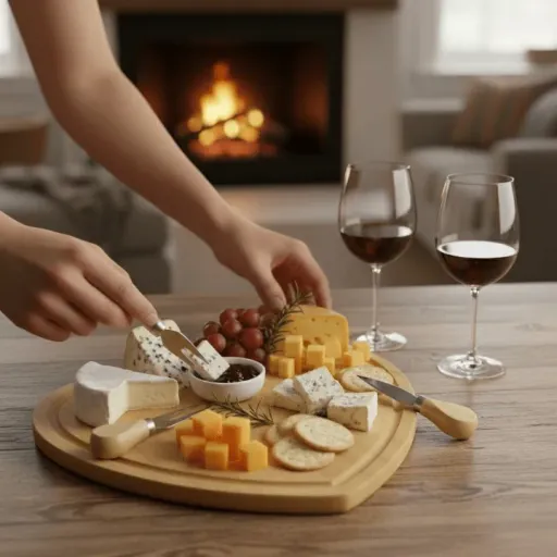 Ensemble De Service Pour Fromage En Bambou Avec Plateau Cœur, Couteau Et Fourchette thumbnail 5