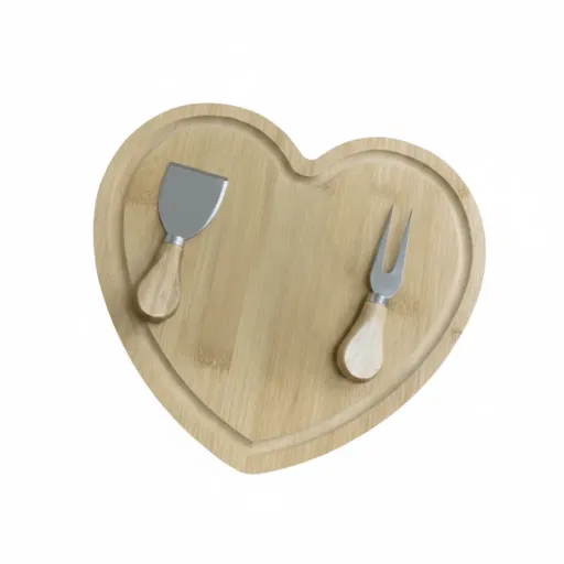 Ensemble De Service Pour Fromage En Bambou Avec Plateau Cœur, Couteau Et Fourchette thumbnail 7