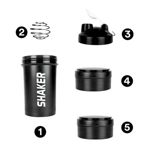 Shaker 3 Pcs 450 Ml | Shaker Protéine Avec Compartiments, Bouteille Sport Fitness Anti-fuite thumbnail 3