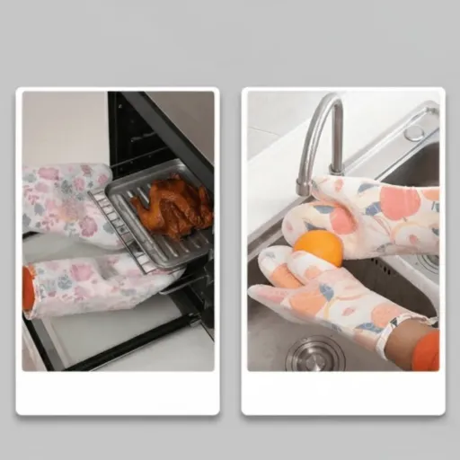 Gants De Cuisine En Silicone, Résistants À La Chaleur, Antidérapants Et Étanches, Parfaits Pour Le Four (colleur Désigne Aléatoire) thumbnail 6