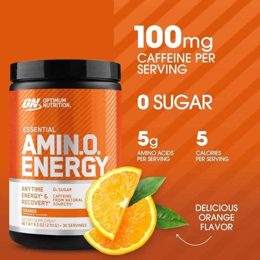 Essential Amino Energy On 270 G Orange Cooler | Acides Aminés Eaa, Bcaa + Caféine Naturelle thumbnail 3