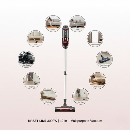 Aspirateur Balai As-8008 – 15 En 1 Avec Filtre Et Accessoires Multifonctions thumbnail 3