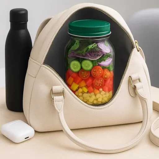 Salad Pod – Boîte À Salade Verticale Avec Compartiment Sauce Étanche thumbnail 2