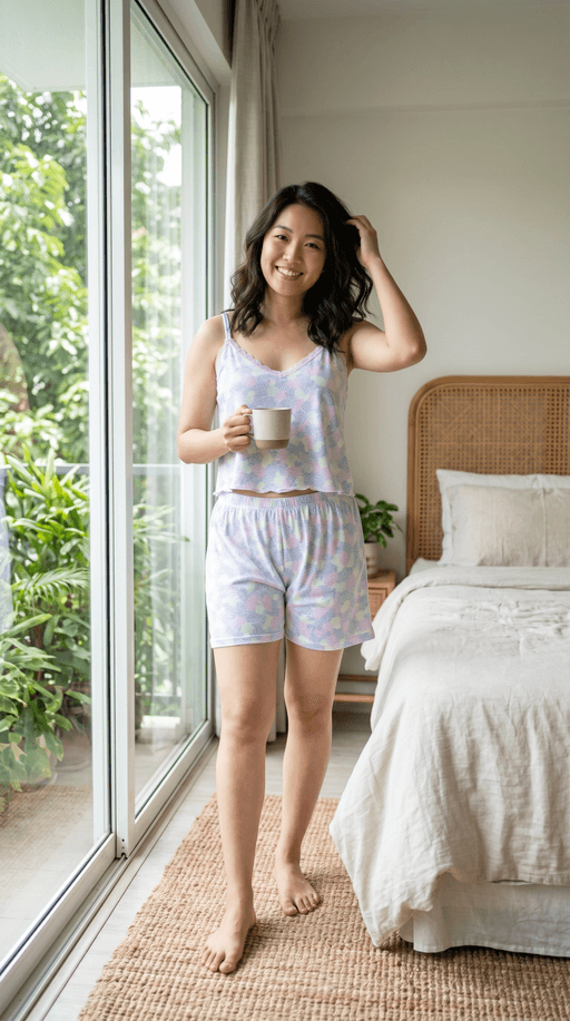Ensemble Pyjama Short + Top Imprimé Pastel thumbnail 1