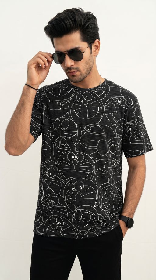 T-shirt À Motifs Manga Style Dessin "doraemon" thumbnail 1
