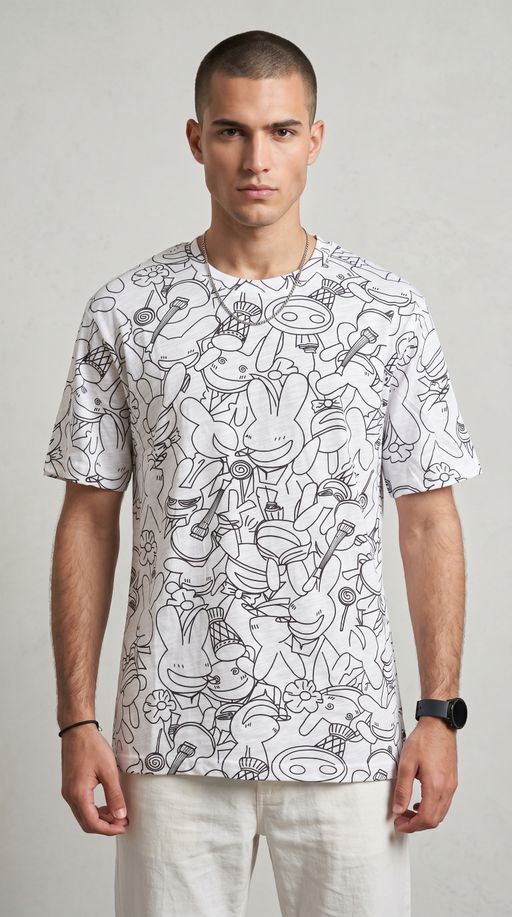 T-shirt À Motifs Dessinés Lapins & Objets Fun thumbnail 2
