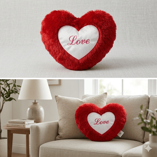 Housse De Coussin Décorative En Forme De Cœur En Fourrure Douce (couleur Aléatoire) thumbnail 4