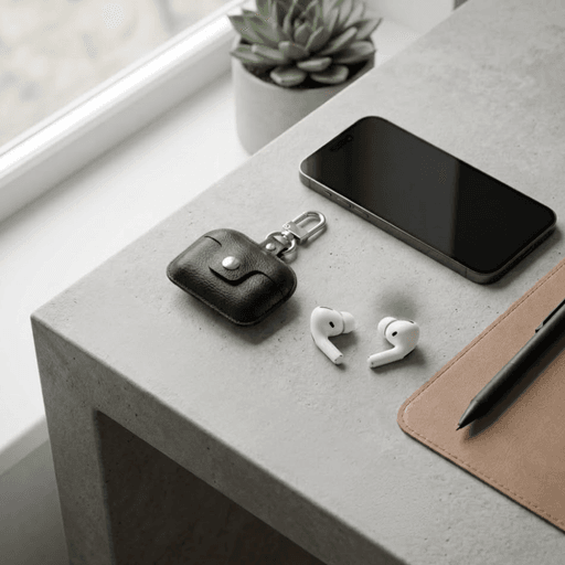 Etui En Cuire Pour Airpods Pro - Noir thumbnail 3