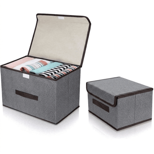 Boite De Rangement De Vêtements - 2 Pack - 1 Grande Et 1 Petite - Polypropylène - Couleur Aléatoire thumbnail 1