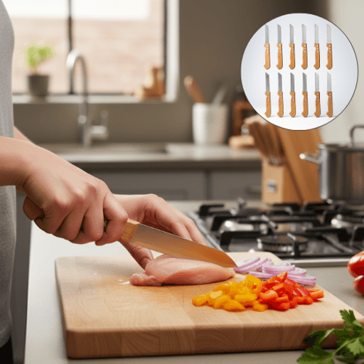 Lot De 12 Couteaux En Acier Inoxydable Pour Cuisine Et Desserts thumbnail 2