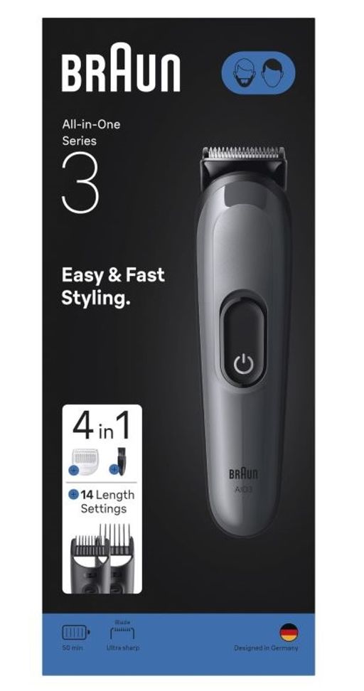 Braun Tondeuse A Barbe Et Cheveux Rechargeable Pour Homme Aio3500 All-in-one Series 3 4in1 14 Réglages thumbnail 2