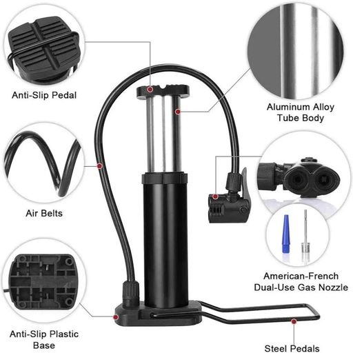 Pompe À Air Portable Pour Vélo, Haute Pression Pour Gonfler Rapidement Et Efficacement Pneumatique thumbnail 4