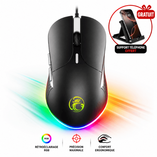 Souris Gaming Rgb + Support Téléphone Offert thumbnail 1