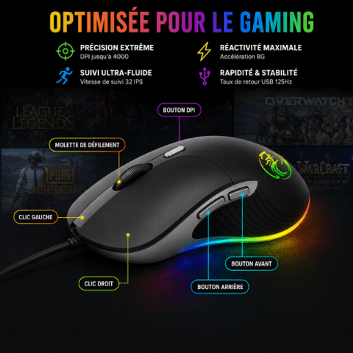Souris Gaming Rgb + Support Téléphone Offert thumbnail 3