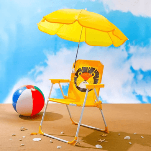 Chaise De Plage Pliable Avec Parasol Pour Enfant - Couleur Et Design Aleatoire thumbnail 1