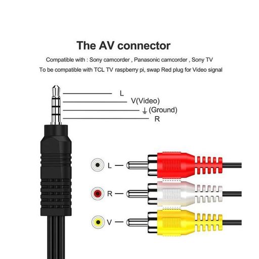 Câble Av Vers Rca Pour Transmission Audio Et Vidéo thumbnail 2
