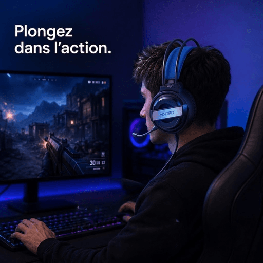 Casque Gaming Yindiao Q3 Rgb Stéréo - Black thumbnail 4