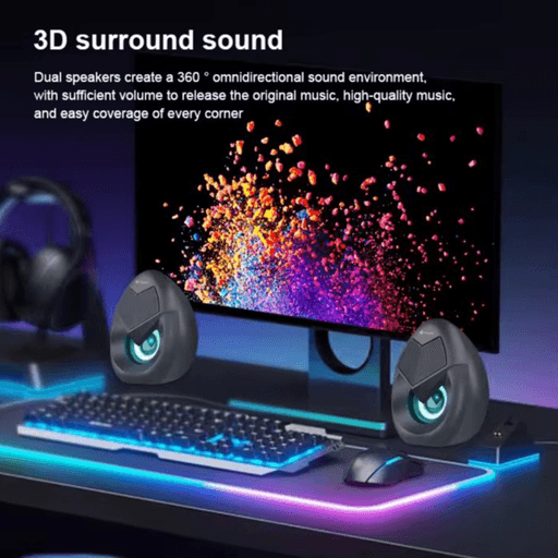 Mini Haut-parleur 2.0 – Kisonli – L-1060 – Portable – Rgb – Aux/usb thumbnail 2