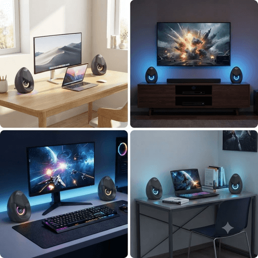 Mini Haut-parleur 2.0 – Kisonli – L-1060 – Portable – Rgb – Aux/usb thumbnail 3