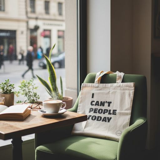 Tote Bag En Coton – I Can’t People Today – Wanderbag thumbnail 3
