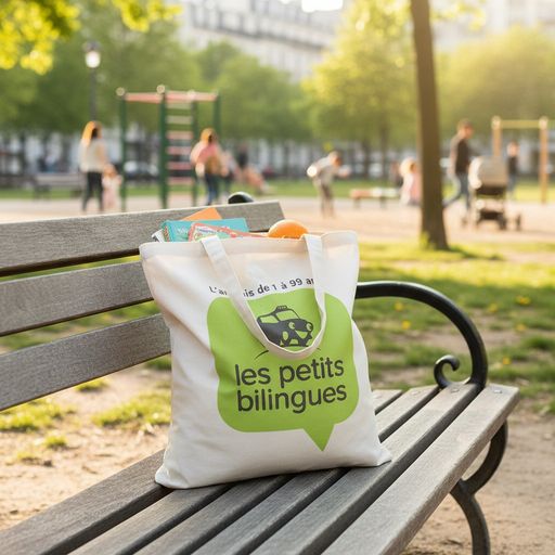 Tote Bag En Coton – Le Petit Bilingue – Wanderbag thumbnail 3