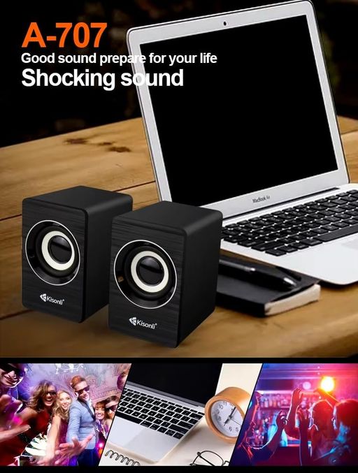 Haut Parleurs Stereo Usb 2.0 2 × 3w Jack 3,5 Mm A-707 thumbnail 2