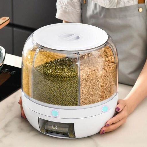 Distributeur Rotatif De Riz 7l Boîte De Rangement Alimentaire 360 Pour Céréales Et Légumineuses thumbnail 3