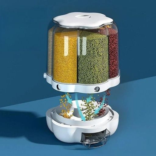 Distributeur Rotatif De Riz 7l Boîte De Rangement Alimentaire 360 Pour Céréales Et Légumineuses thumbnail 5
