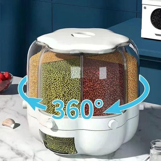Distributeur Rotatif De Riz 7l Boîte De Rangement Alimentaire 360 Pour Céréales Et Légumineuses thumbnail 6
