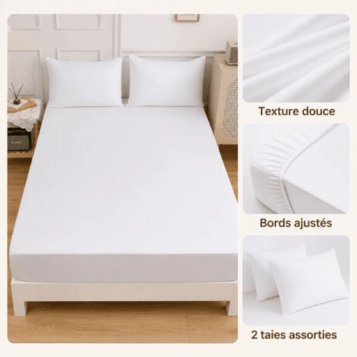 Drap Avec 2 Taies D’oreiller Assorties thumbnail 3